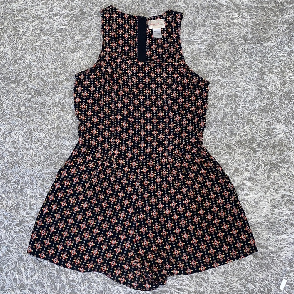 Marilyn Monroe Black printed Racerback Cutout back Romper